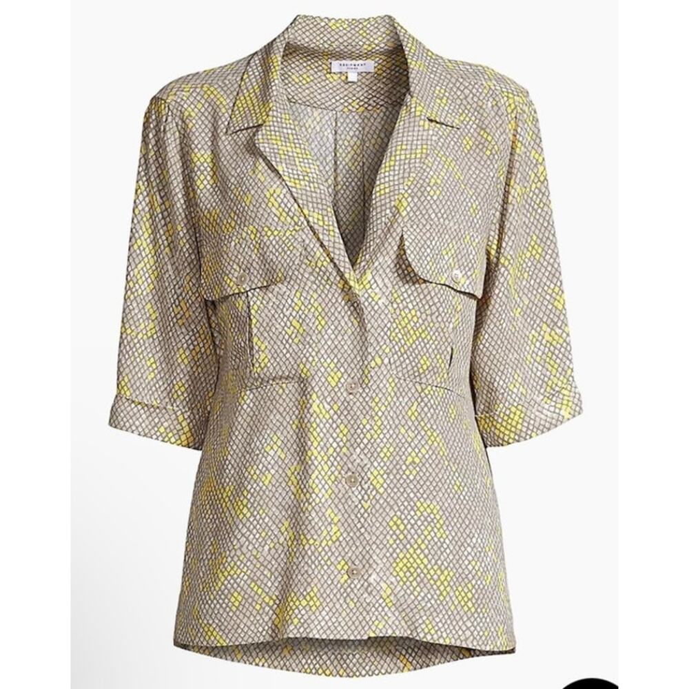 Equipment Parnella Snakeskin Print‎ Blouse XS Silk Button Up Utilitarian Chic